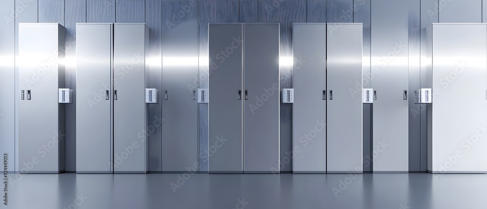 Poster sleek and efficient advanced power cells with high capacity battery design in a clean and organized 