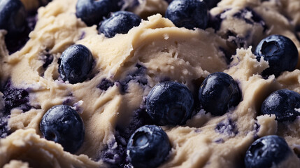 Rich Blueberry Cookie Dough, Perfect for Homemade Baking, Soft and Fruity Cookie Dough with Fresh Blueberries, Ready for Baking or Enjoying as a Sweet Treat.