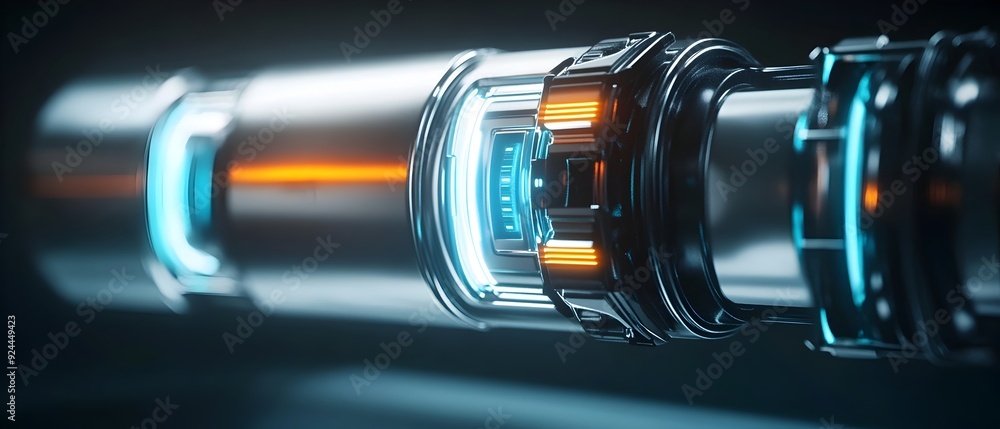 Poster futuristic power cells innovative battery technology concept with sleek and compact design advanced 