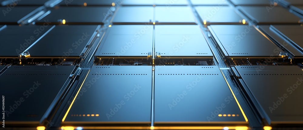 Poster advanced solid state power cells featuring high capacity energy storage sleek and metallic casing in
