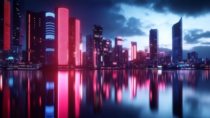 Futuristic cyberpunk cityscape