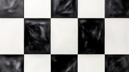 Iconic checkerboard pattern, black and white, meticulously aligned, ideal for conveying a classic yet contemporary feel