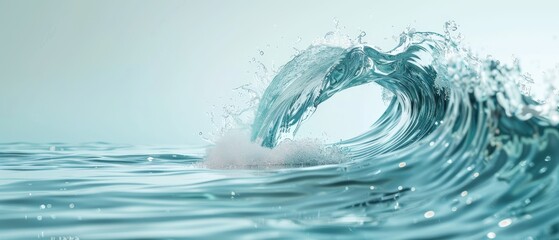 Fototapeta premium A wave in the ocean with a splash of water