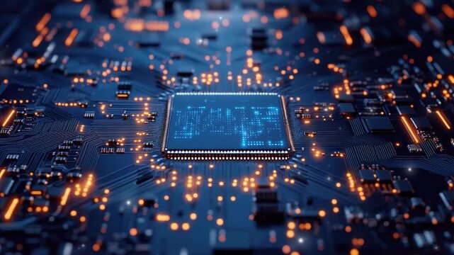 Abstract blue circuit board background. Abstract technology background. High technology and digital network. Futuristic hi-tech. High tech connection network pattern. Digital circuit board. 