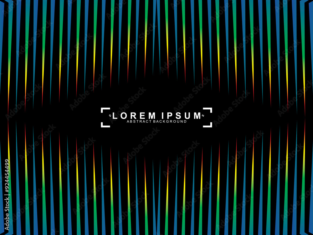 Fototapete futuristic abstract technology shining rainbow light lines with modern lines pattern black backgroun