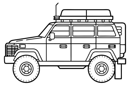 black and white off-road vehicle outline clip art preview