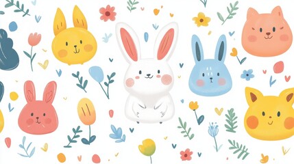 Cute hand drawn cartoon illustration with a pure white background and colorful line drawing, suitable for children's materials and X-ray visual effects.