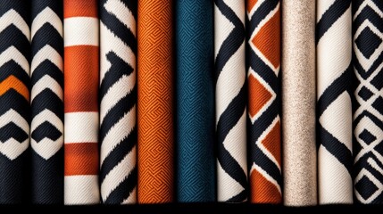 Tribal patterns in bold, earthy colors