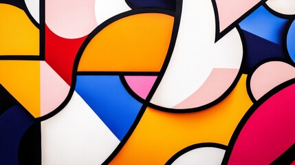 Urban graffiti wall, filled with bright colors and bold geometric shapes, capturing the raw energy of street culture. Perfect for modern cityscape backgrounds