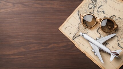 Vintage aviation theme with old planes and maps