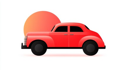 Fototapeta premium Vintage car illustration with a nostalgic feel