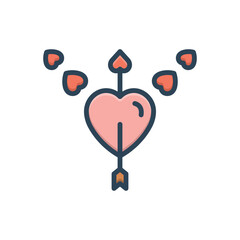 Color illustration icon for cupid