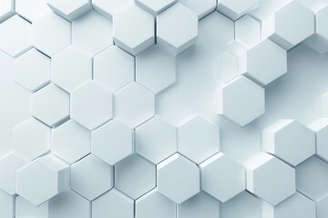 Naklejka premium A modern 3D hexagon pattern with subtle shadows and highlights, creating depth and a designated copyspace area in the center.