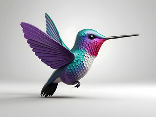 Obraz premium 3d Illustration of a Cute single bird logo on a white background,3d blue bird,illustration of a bird