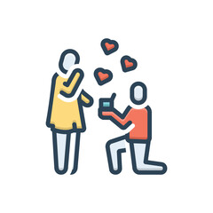 Color illustration icon for propose