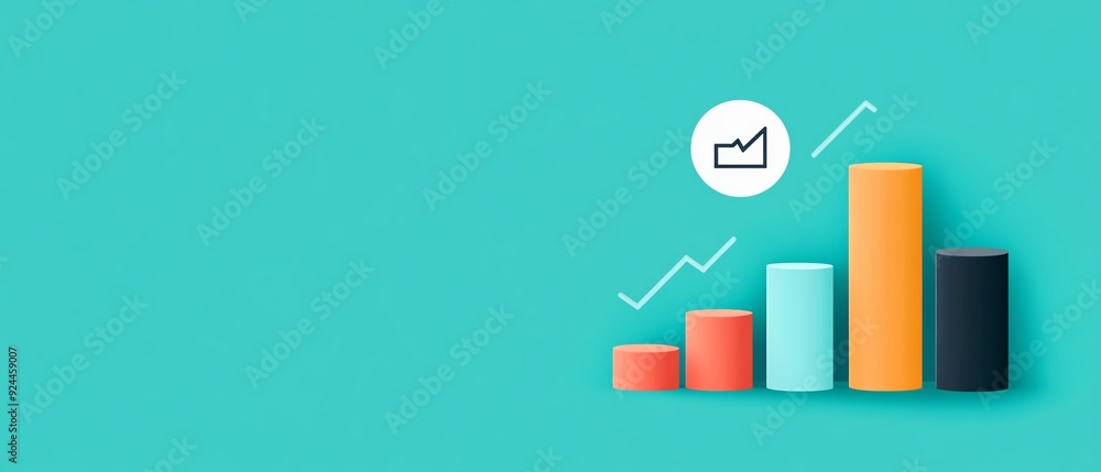 Aufkleber secure financial analytics, visualized data with encryption, flat design illustration