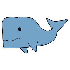 whale illustration hand drawn isolated vector