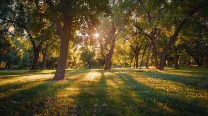 Sun Dappled Forest Path - Tranquil Nature Scene