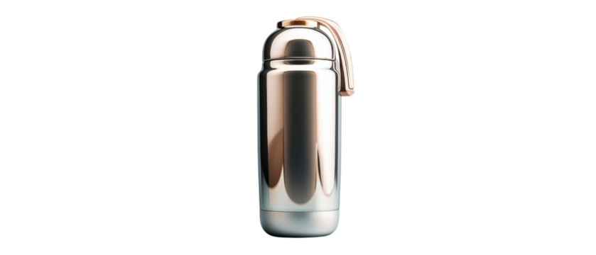Stainless steel thermos with a handle, ideal for keeping beverages hot or cold. Perfect for travel, outdoor activities, and daily use.