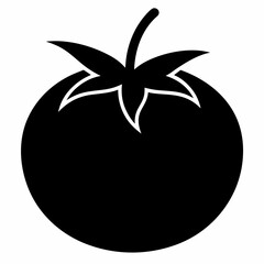 Tomato isolated on white, tomato vector illustration, fish vector art, tomato silhouette, food vector icon, tomato line art, eps
