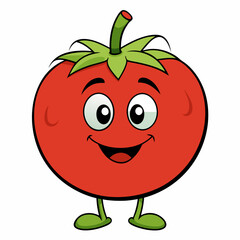 Tomato isolated on white, tomato vector illustration, fish vector art, tomato silhouette, food vector icon, tomato line art, eps