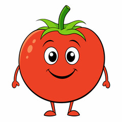 Tomato isolated on white, tomato vector illustration, fish vector art, tomato silhouette, food vector icon, tomato line art, eps