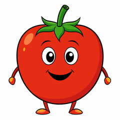 Tomato isolated on white, tomato vector illustration, fish vector art, tomato silhouette, food vector icon, tomato line art, eps