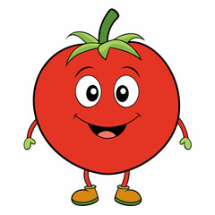 Tomato isolated on white, tomato vector illustration, fish vector art, tomato silhouette, food vector icon, tomato line art, eps