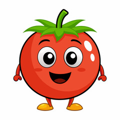 Tomato isolated on white, tomato vector illustration, fish vector art, tomato silhouette, food vector icon, tomato line art, eps