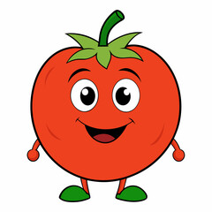 Tomato isolated on white, tomato vector illustration, fish vector art, tomato silhouette, food vector icon, tomato line art, eps