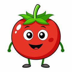 Tomato isolated on white, tomato vector illustration, fish vector art, tomato silhouette, food vector icon, tomato line art, eps