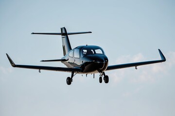 Sleek Black Airplane Taking Off Against White Background 3D Modern Aviation Rendering
