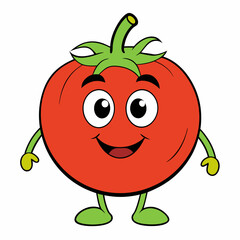 Tomato isolated on white, tomato vector illustration, fish vector art, tomato silhouette, food vector icon, tomato line art, eps