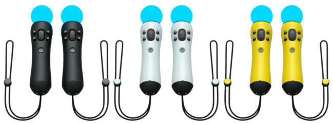 Virtual reality controllers for online and cloud gaming isolated on white background with clipping path. 3D rendering of device for augmented reality or VR