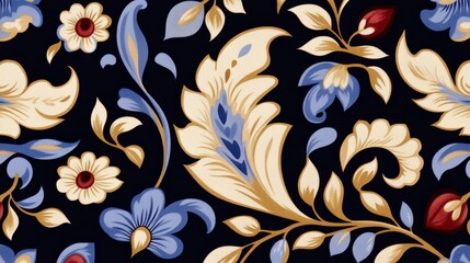 Jewel-toned paisley pattern, showcasing bold sapphire, emerald, and ruby colors with intricate detailing, evoking a sense of opulence