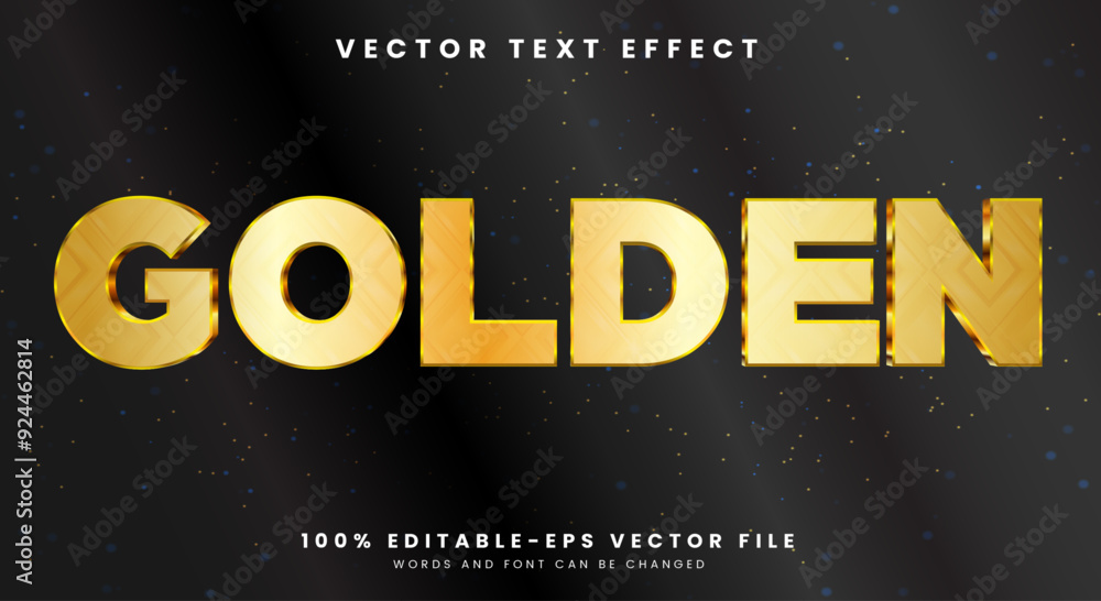 Poster golden style shiny editable text effect template