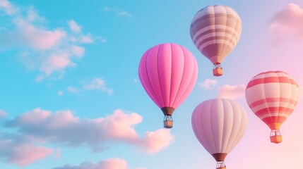 Obraz premium Whimsical hot air balloons in a pastel sky