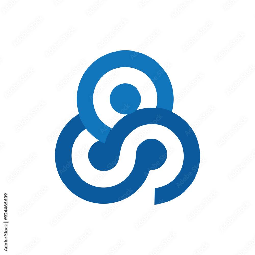 Poster this is an initial letter logo of os forming a triangle shape in blue color