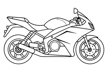 Kawasaki motorcycle line art vector illustration.