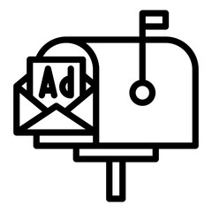 Single Mailbox icon in outline style