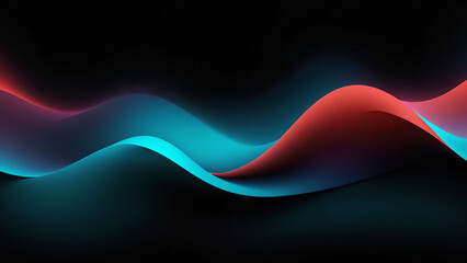 Grainy gradient background red blue teal abstract glowing color wave black dark backdrop noise