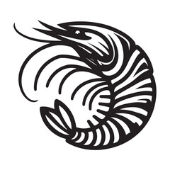 Shrimp Silhouette Vector. This is an editable and printable vector