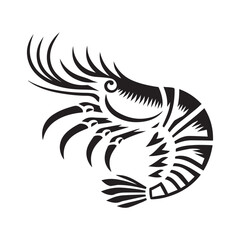 Shrimp Silhouette Vector. This is an editable and printable vector