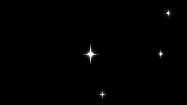 white star blinking, twinkling Star or blinking light effect on black screen background, sparkling stars animation, Twinkle light glitter stars sparkling, Star twinkling for festive  holiday event.