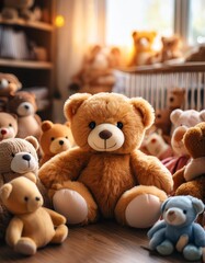 Habitación llena de ositos de peluche