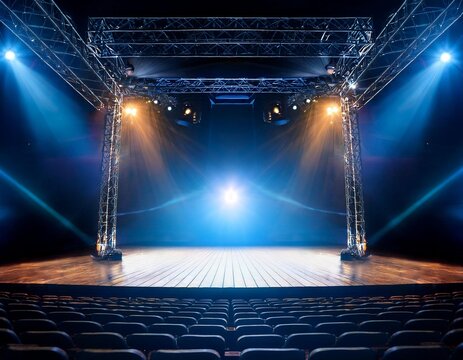 Un gran escenario lleno de luces, listo para el espect&aacute;culo
