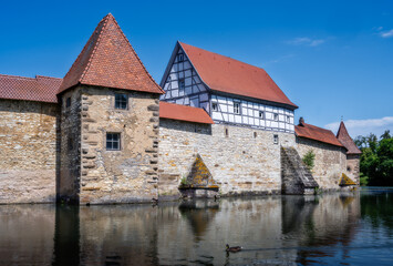 Medieval city wall of the historic town Weissenburg