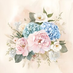 Elegant Floral Watercolor Background, created with generative AI technology