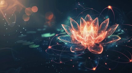 Glowing Lotus in a Galaxy of Light