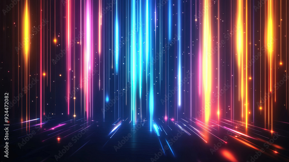 Poster abstract background with vertical and horizontal lines of light. abstract futuristic background. tec